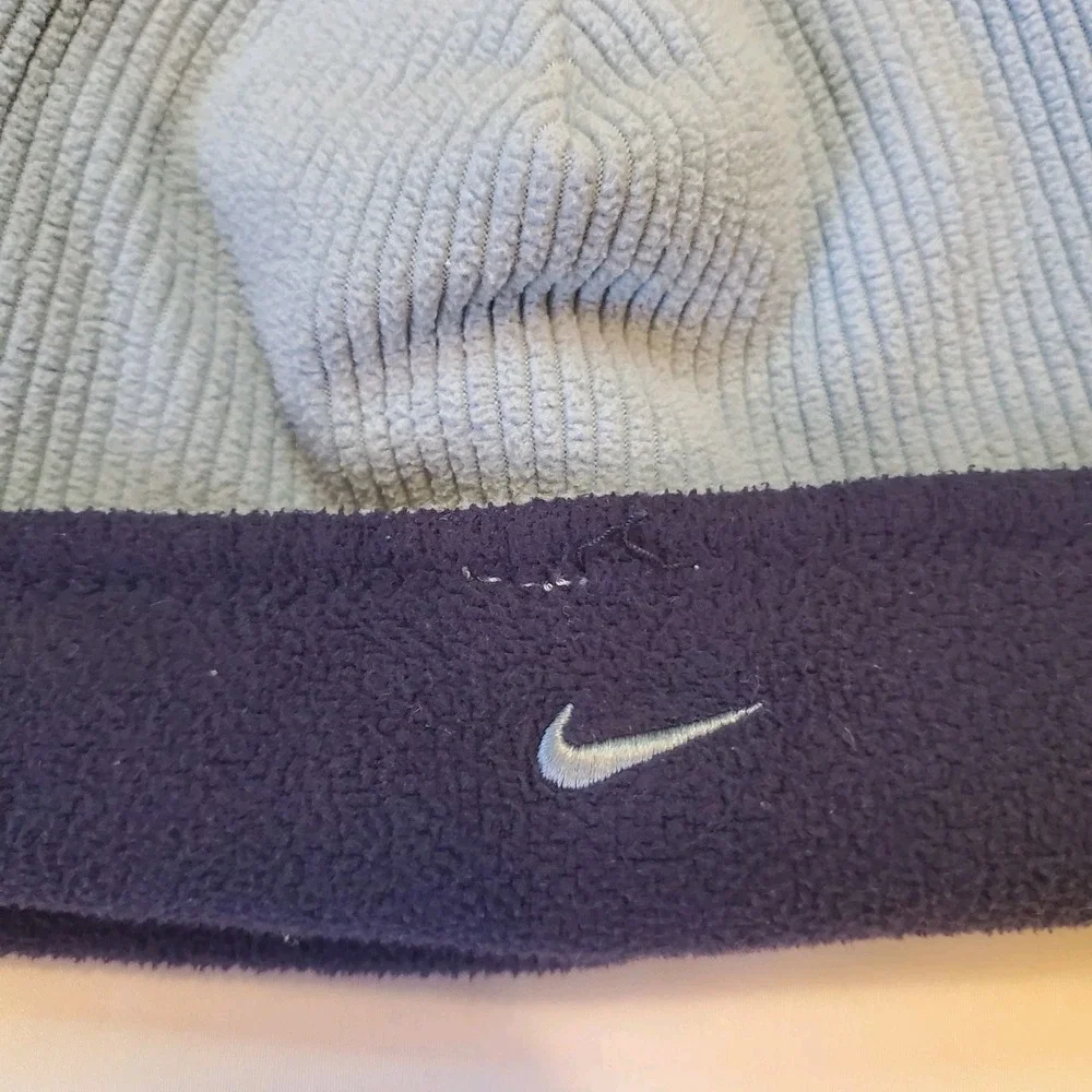 Nike‎ Youth Beanie Reversible Blue Cuff Swoosh Cap Hat